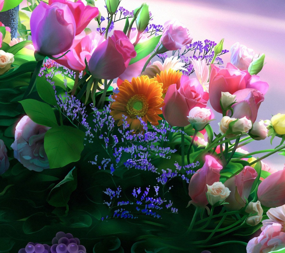 Das Flowers Bouquet Wallpaper 960x854