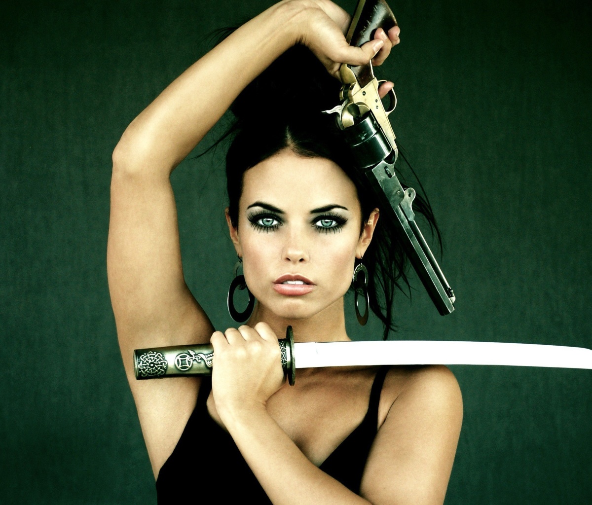 Warrior girl with swords wallpaper 1200x1024