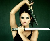 Fondo de pantalla Warrior girl with swords 176x144