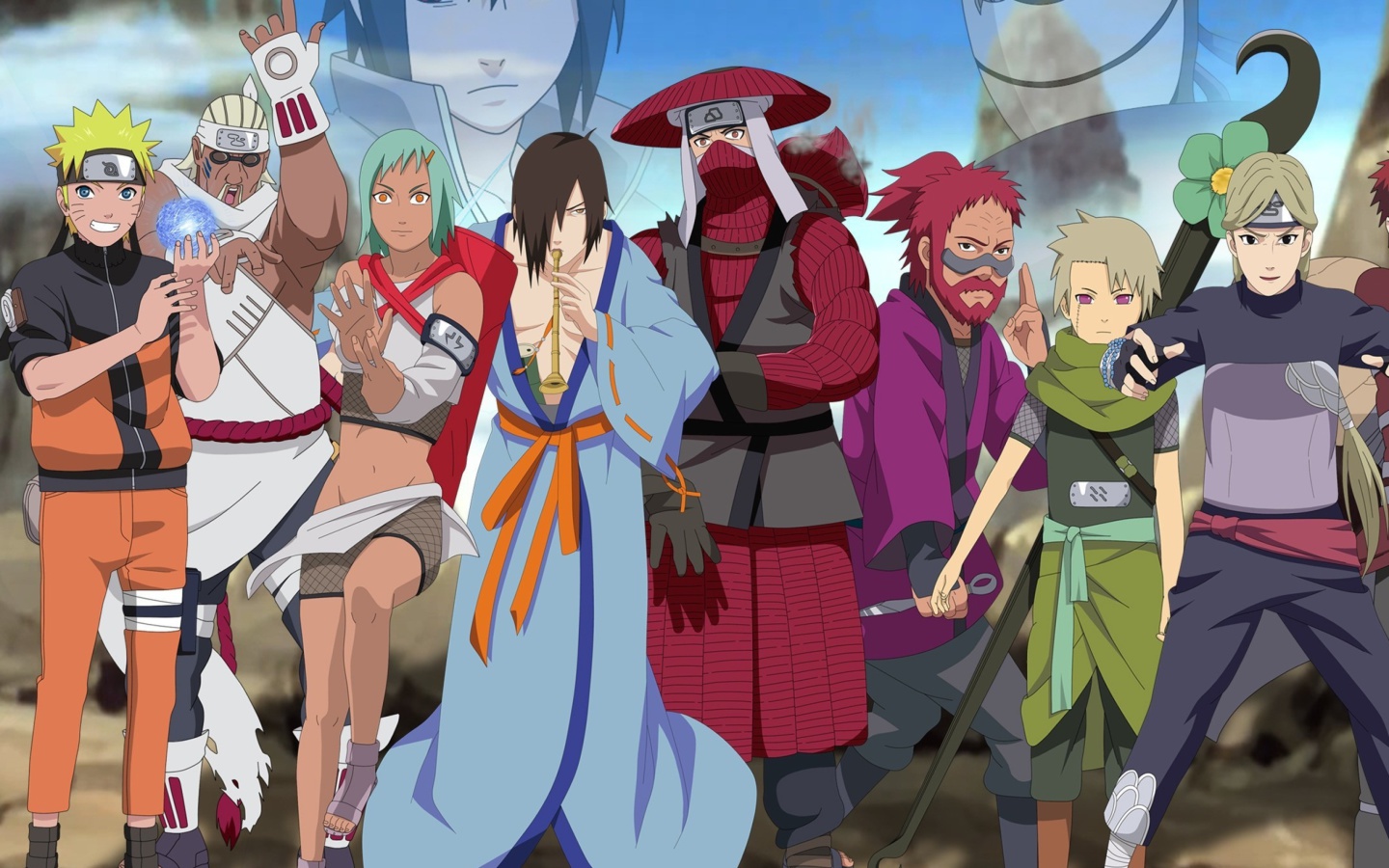 Naruto Shippuden, Jinchurikis, Uchiha, Tobi, Obito wallpaper 1440x900