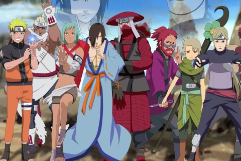 Naruto Shippuden, Jinchurikis, Uchiha, Tobi, Obito wallpaper 480x320