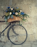 Обои Bicycle With Basket Full Of Flowers 128x160
