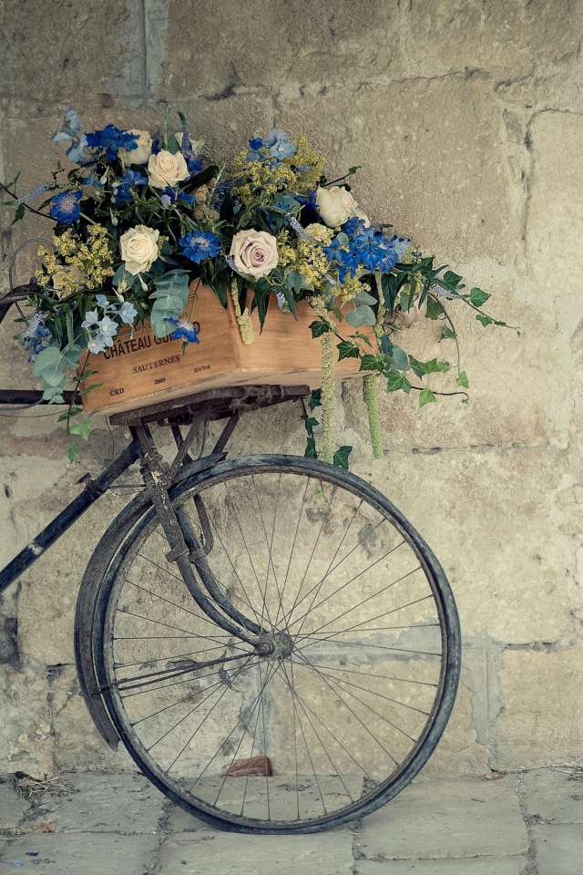 Screenshot №1 pro téma Bicycle With Basket Full Of Flowers 640x960