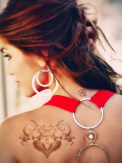 Girl With Tattoo On Her Back screenshot #1 240x320