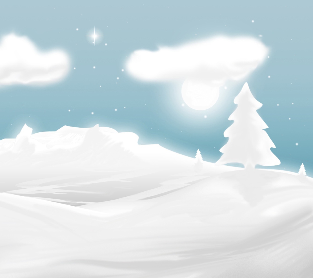 Das Winter Illustration Wallpaper 1080x960