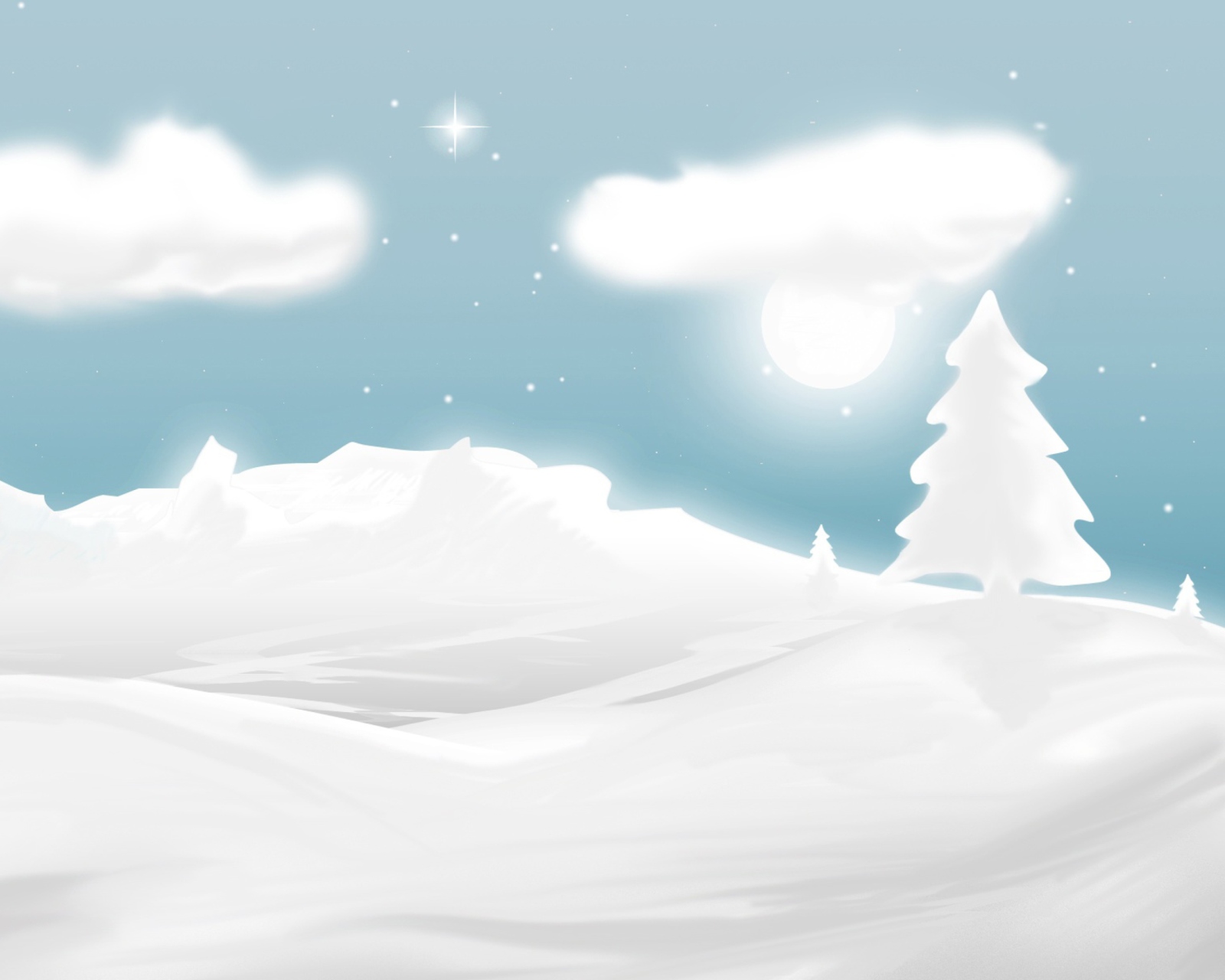 Das Winter Illustration Wallpaper 1600x1280