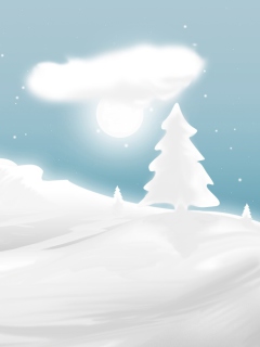 Das Winter Illustration Wallpaper 240x320