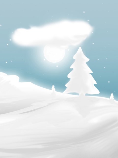 Winter Illustration wallpaper 480x640