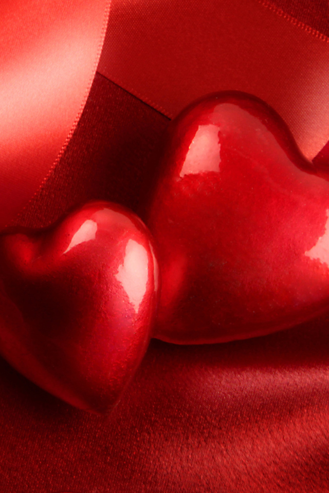 Das Red Heart Wallpaper 640x960