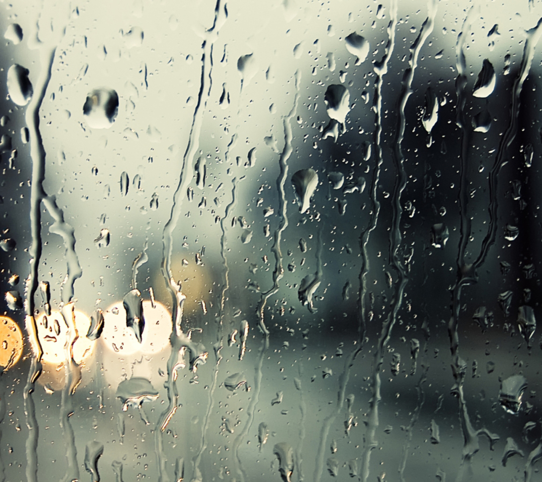Sfondi Rain Drops On Window 1080x960