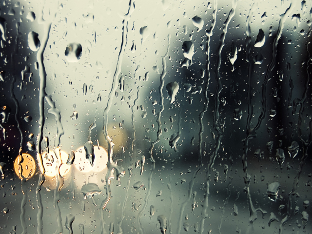 Обои Rain Drops On Window 640x480