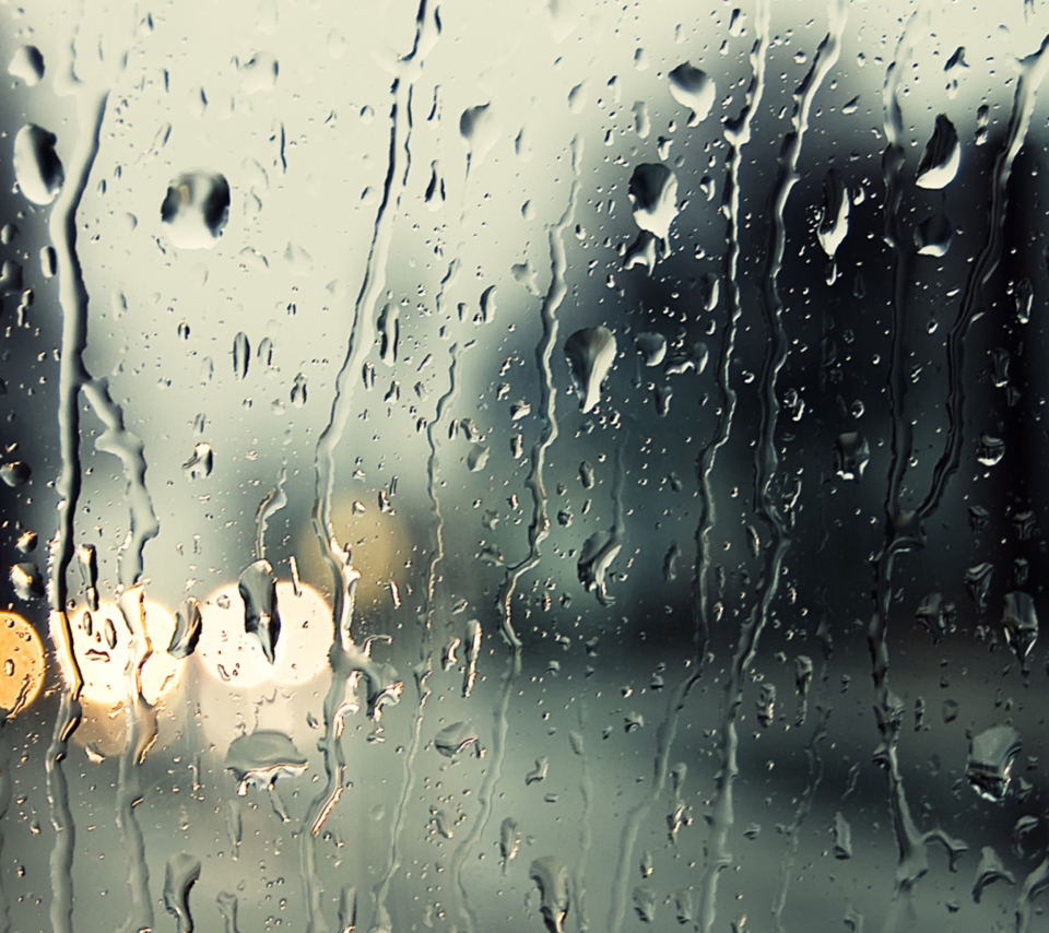 Das Rain Drops On Window Wallpaper 960x854