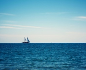 Screenshot №1 pro téma Beautiful Yacht On Seascape Horizon 176x144
