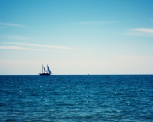 Beautiful Yacht On Seascape Horizon wallpaper 220x176