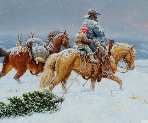 Fondo de pantalla Getting Ready For Christmas Painting 480x400