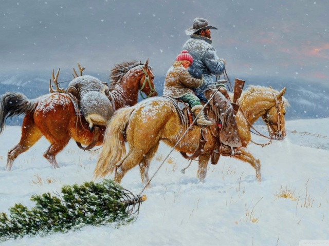 Getting Ready For Christmas Painting wallpaper 640x480