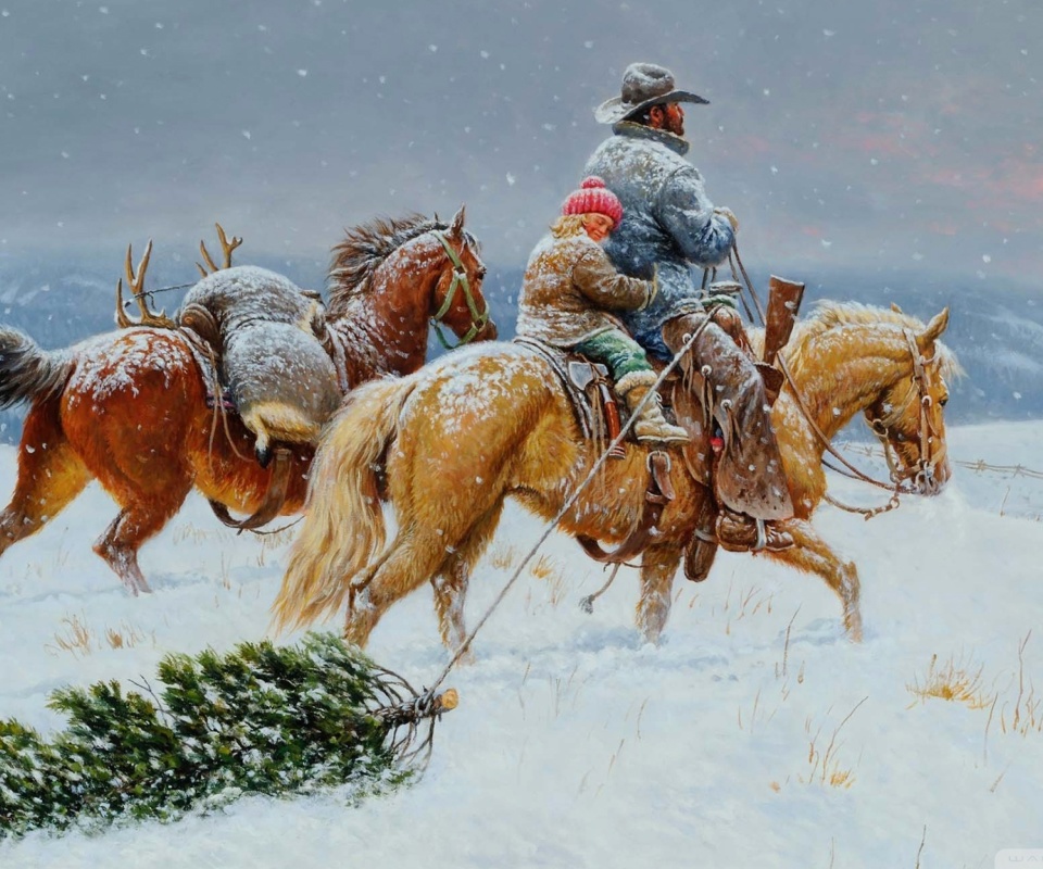 Das Getting Ready For Christmas Painting Wallpaper 960x800