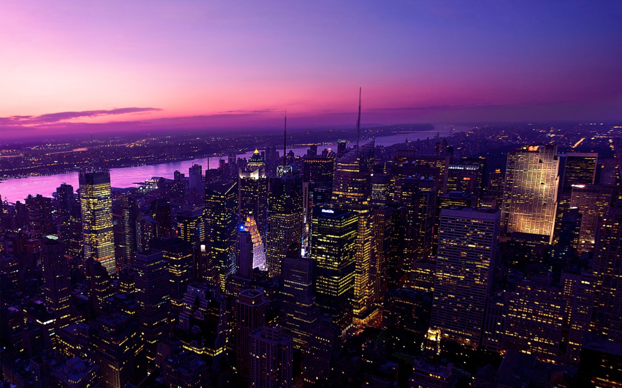 Обои Twilight In New York City 1280x800