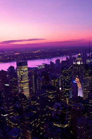 Das Twilight In New York City Wallpaper 320x480