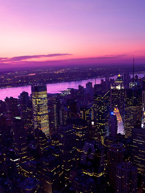 Twilight In New York City wallpaper 480x640