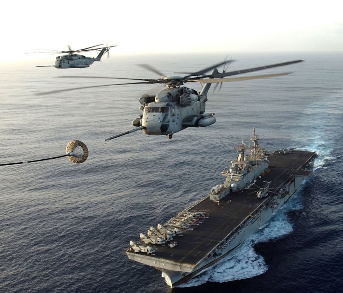 Aircraft Carrier And Helicopter wallpaper 1200x1024