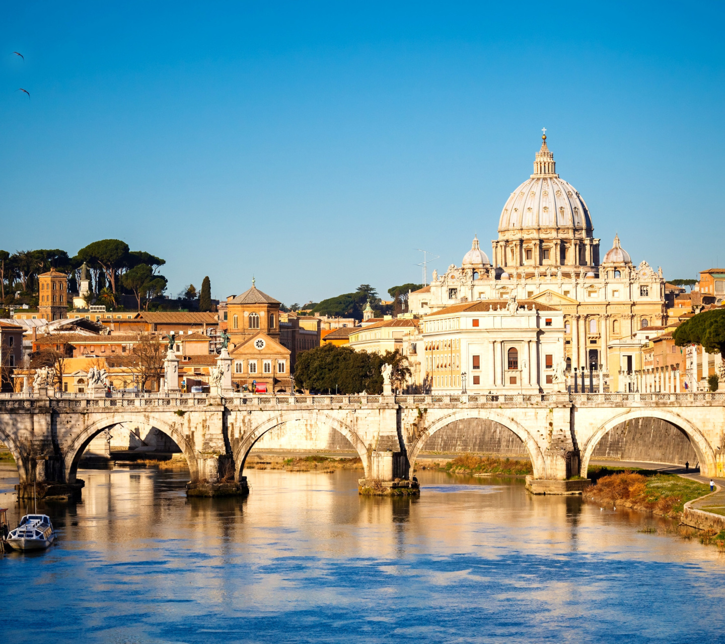 Das Ponte Sant Angelo in Rome Wallpaper 1440x1280