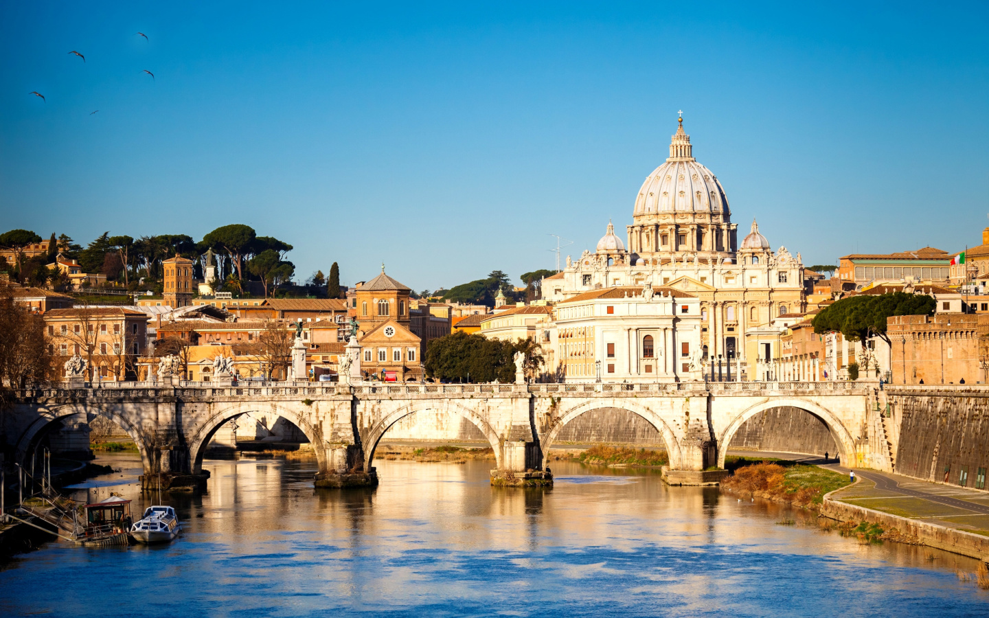 Обои Ponte Sant Angelo in Rome 1440x900