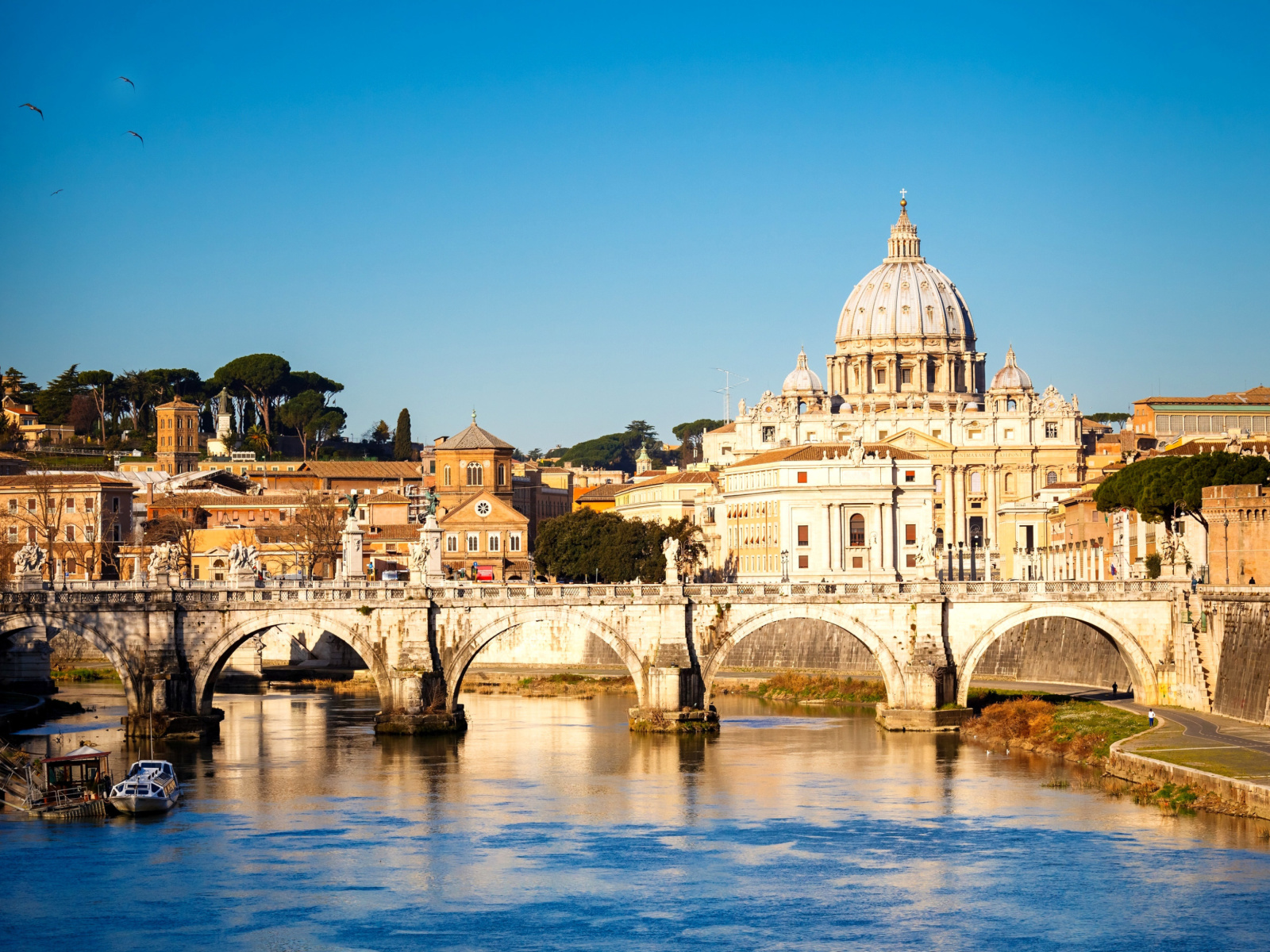 Ponte Sant Angelo in Rome wallpaper 1600x1200