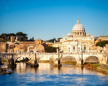 Das Ponte Sant Angelo in Rome Wallpaper 220x176
