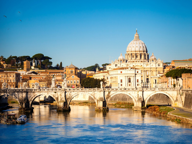 Fondo de pantalla Ponte Sant Angelo in Rome 640x480