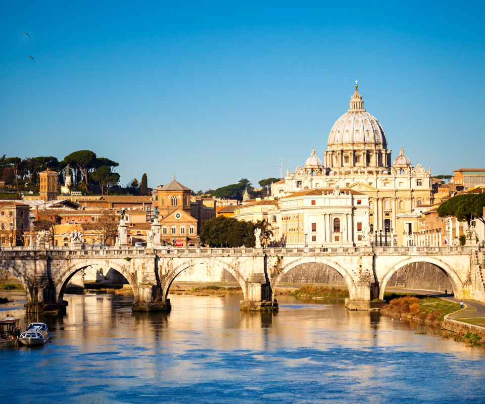 Fondo de pantalla Ponte Sant Angelo in Rome 960x800