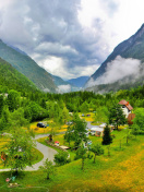 Slovenian Mountains Landscape wallpaper 132x176