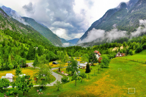 Обои Slovenian Mountains Landscape 480x320