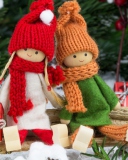 Das Christmas Dolls Wallpaper 128x160