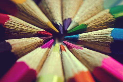 Bright Colors Of Pencils wallpaper 480x320