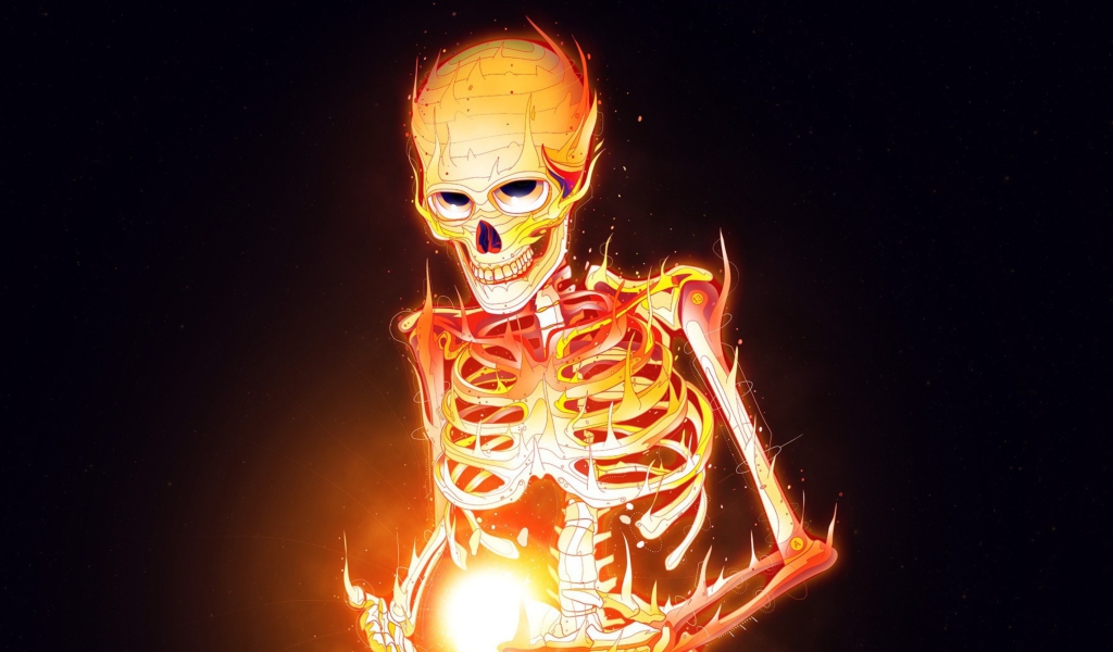 Screenshot №1 pro téma Skeleton On Fire 1024x600