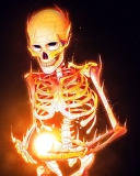 Fondo de pantalla Skeleton On Fire 128x160