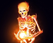 Das Skeleton On Fire Wallpaper 176x144