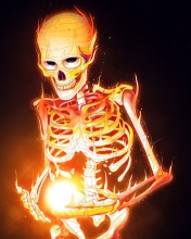 Skeleton On Fire wallpaper 176x220