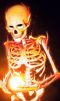 Das Skeleton On Fire Wallpaper 240x400