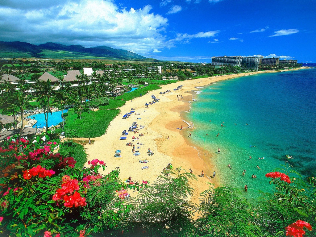 Kaanapali Beach Maui Hawaii wallpaper 1024x768