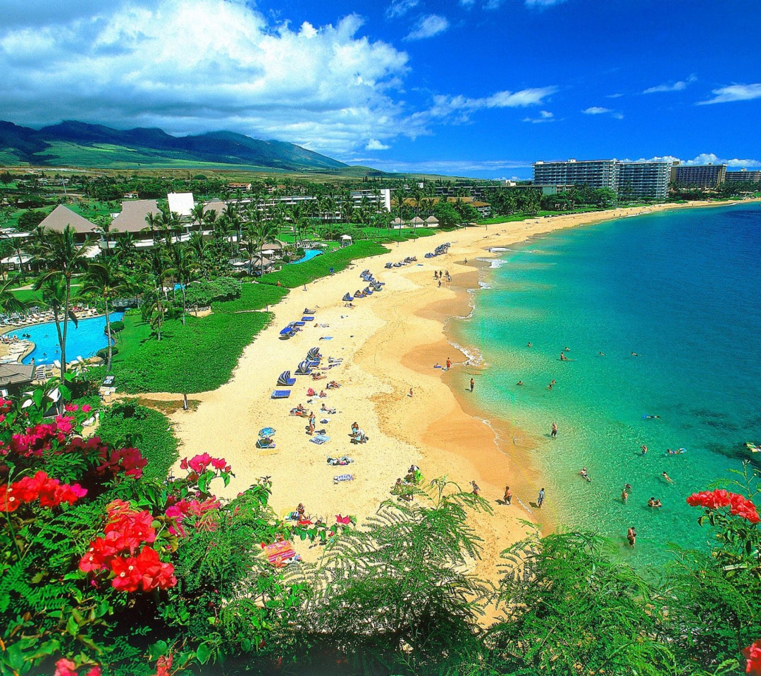 Kaanapali Beach Maui Hawaii wallpaper 1080x960