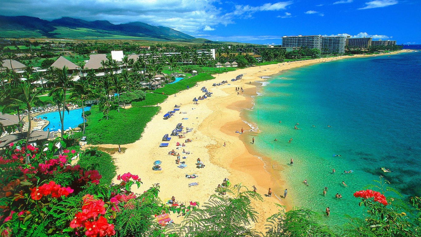 Kaanapali Beach Maui Hawaii screenshot #1 1366x768