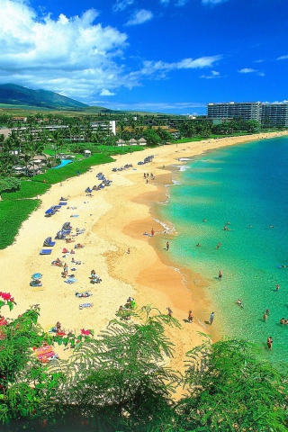 Das Kaanapali Beach Maui Hawaii Wallpaper 320x480