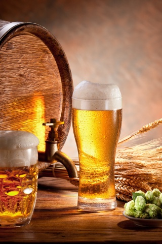 Das Beer and Hop Wallpaper 320x480