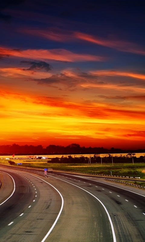 Sunset Highway wallpaper 480x800