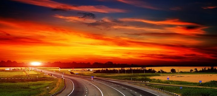 Sunset Highway wallpaper 720x320