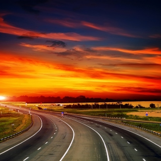 Kostenloses Sunset Highway Wallpaper für 128x128