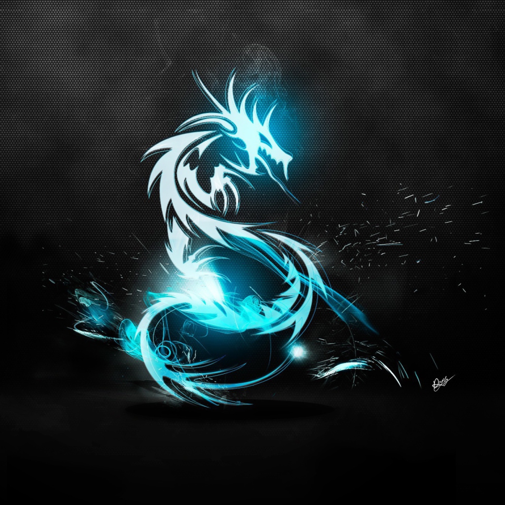 Fondo de pantalla Blue Dragon Symbol 1024x1024