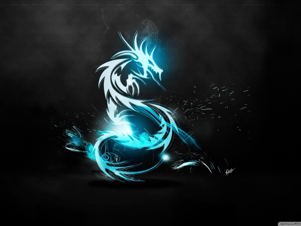 Das Blue Dragon Symbol Wallpaper 1024x768